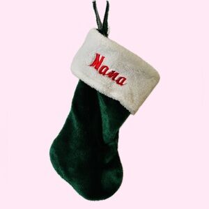 Green and White “Nana” Christmas Stocking
